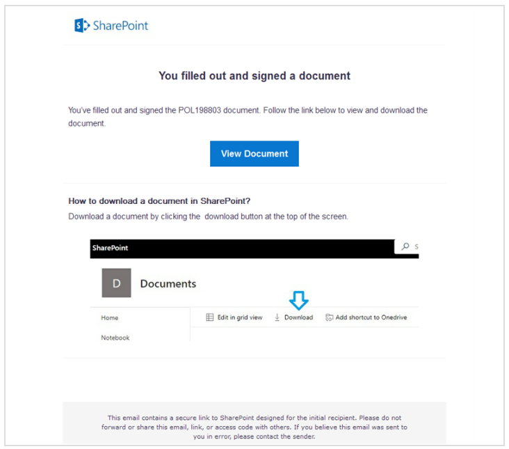 Sharepoint Docusign Phishing Template